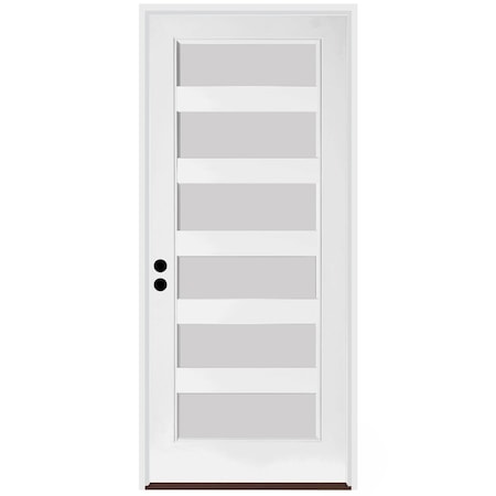 Codel Doors 36" x 96" Primed White Contemporary Flush-Glazed Exterior Fiberglass Door 3080RHISPSF20F6LS49161DB